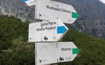 Skrzyżowanie szlaków przy Wielkim Stawie Polskim