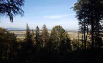 Zejście z Zamkowej Góry widok na Obniżenie Bielawskie