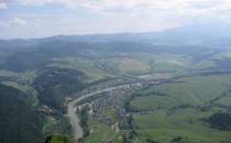 Panorama na Dunajec z platformy widokowej