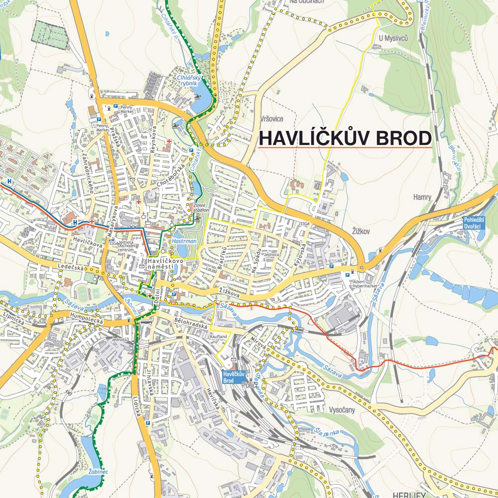 Okolice miast Igława i Havlíčkův Brod