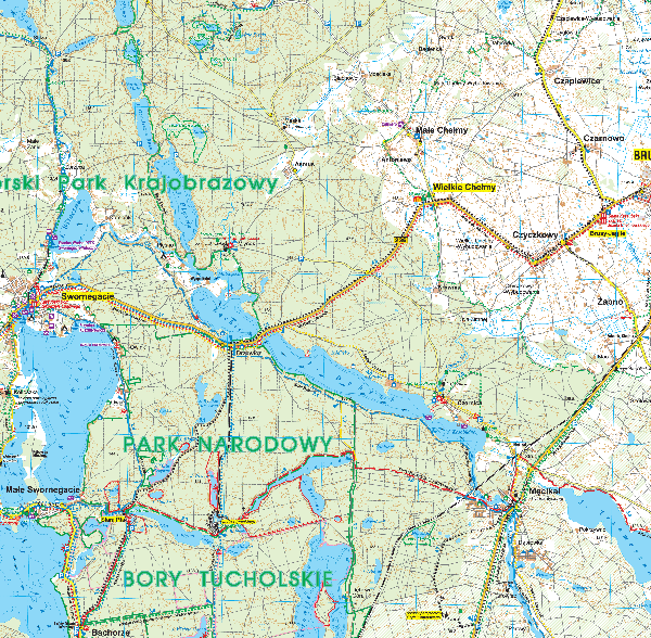 Southern Kashubia for cyclists and on foot