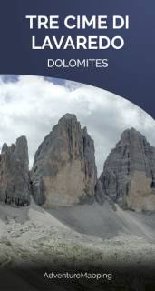 Mapa Tre Cime di Lavaredo