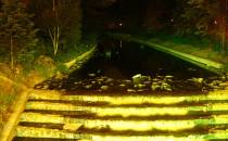 oświetlone wodospady przy parku Mickiewicza