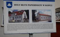 Kopiec - były młyn papierniczy - tablica informacyjna