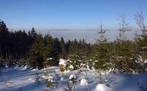 Masyw Śnieżnika spowity mgłami