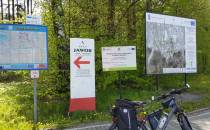 Koniec trasy rowerowej Strumień-Jaworze.