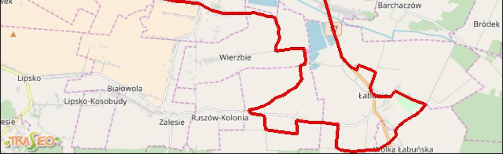 Zwódne-Pniówe-Ruszów-Wólka Łabuńska-Łabuńki I-Szopinek-Graniczna