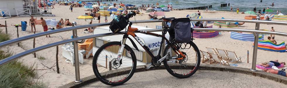 Rowerem na plażę w Łazach