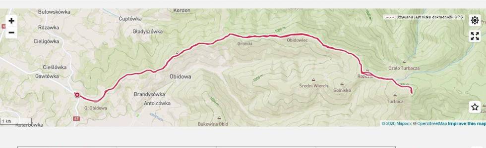 Rowerem Obidowa - Turbacz i z powrotem