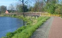Ciąg pieszo rowerowy wzdłuż rzeki Motławy
