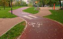 Droga rowerowa przez park