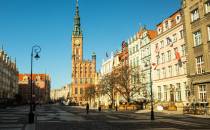 Gdańsk - widok na Ratusz Głównego Miasta i fontannę Neptuna