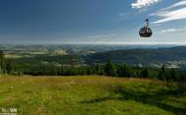 Widok na kolejkę linową ze schroniska