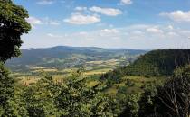 Skalna Brama widok na Głuszycę i Góry Sowie